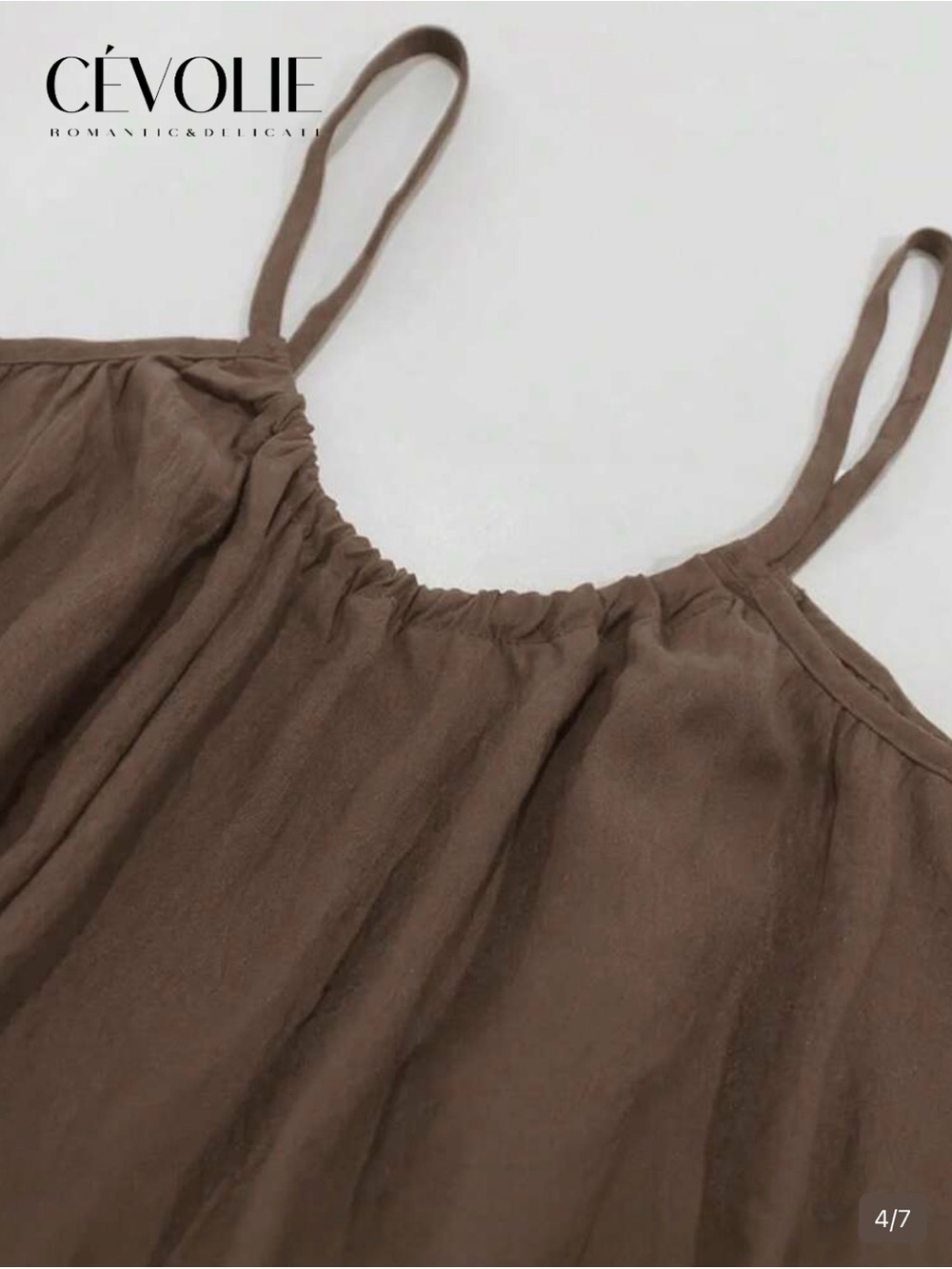 Coffee Brown Lightweight Spaghetti Strap Camisole